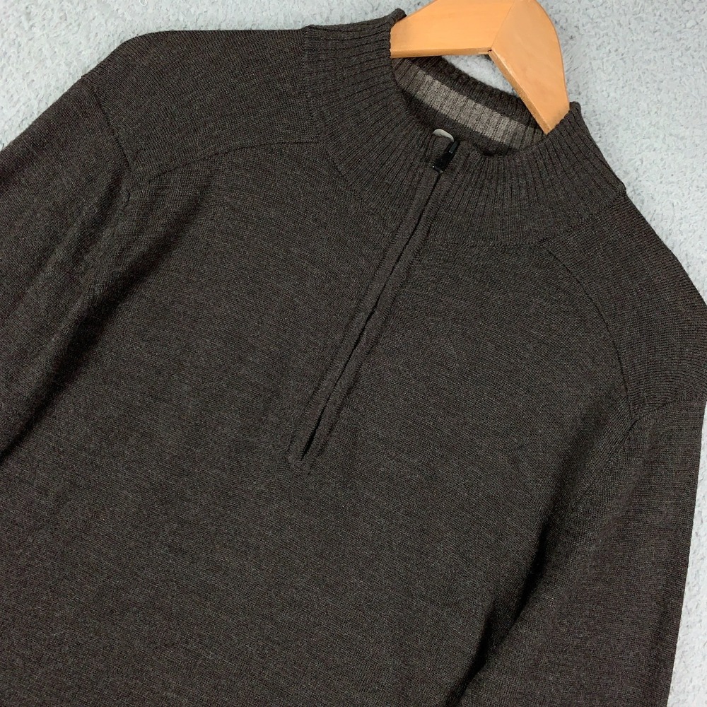 Smartwool Merino Kiva Ridge Sweater Men's Medium M Brown Zip Wool Blend Midlayer